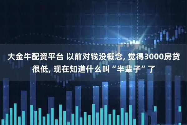 大金牛配资平台 以前对钱没概念, 觉得3000房贷很低, 现在知道什么叫“半辈子”了
